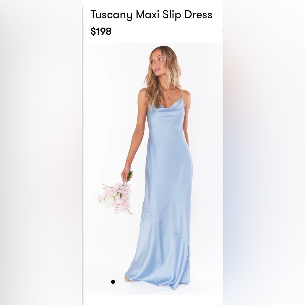 Show Me Your MuMu Light Blue Satin Slip Maxi Dress